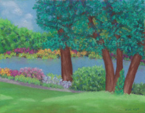 Willow Pond, pastel, © 2009 Anne S. Katzeff