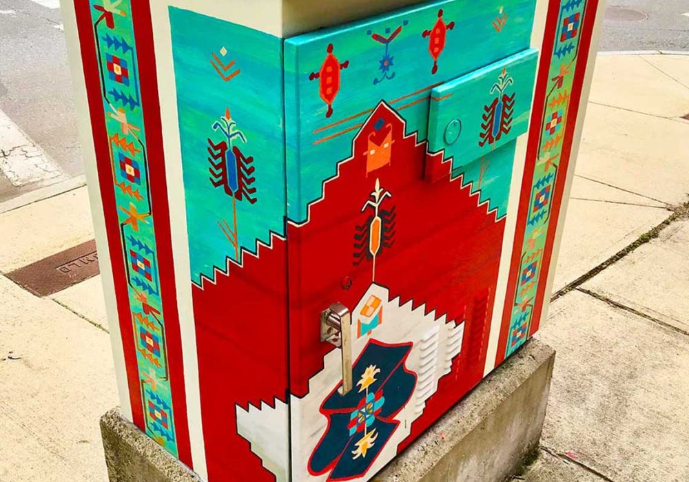 Liz LaManche - Oriental Rug painted on transformer box
