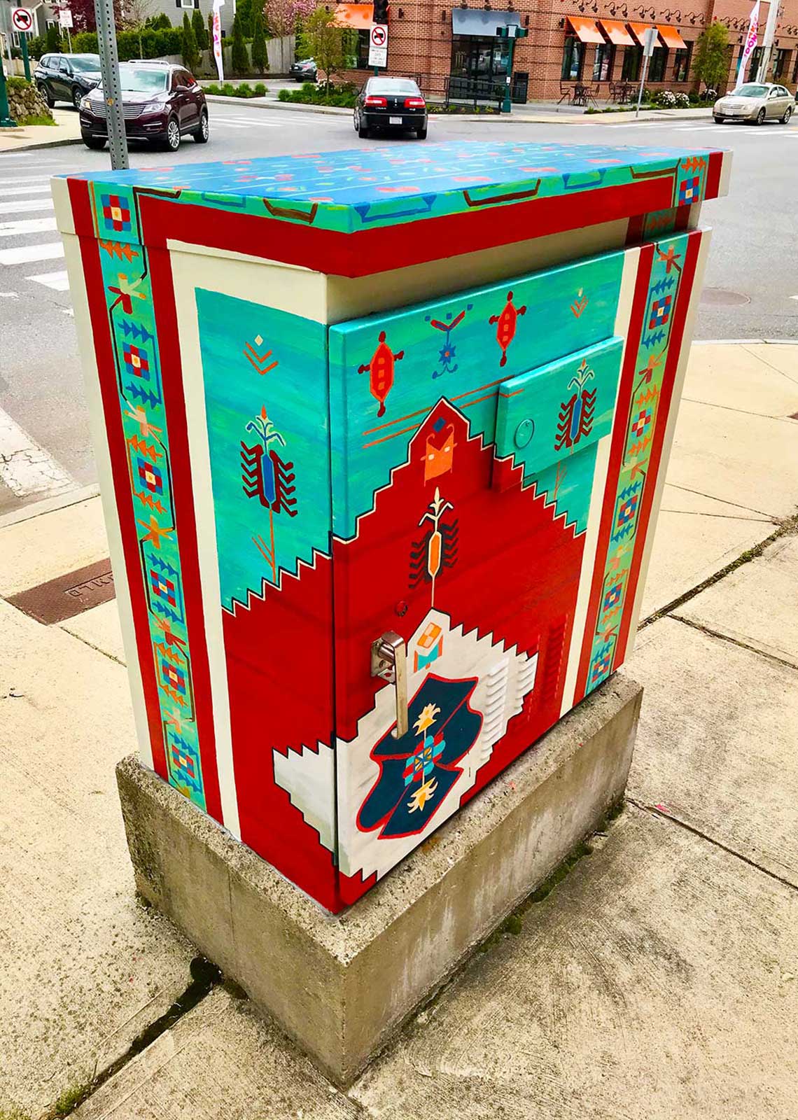 Liz LaManche - Oriental Rug painted on transformer box