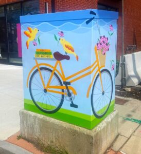 Jill Strait - front & side of transformer box 2022 (bike)